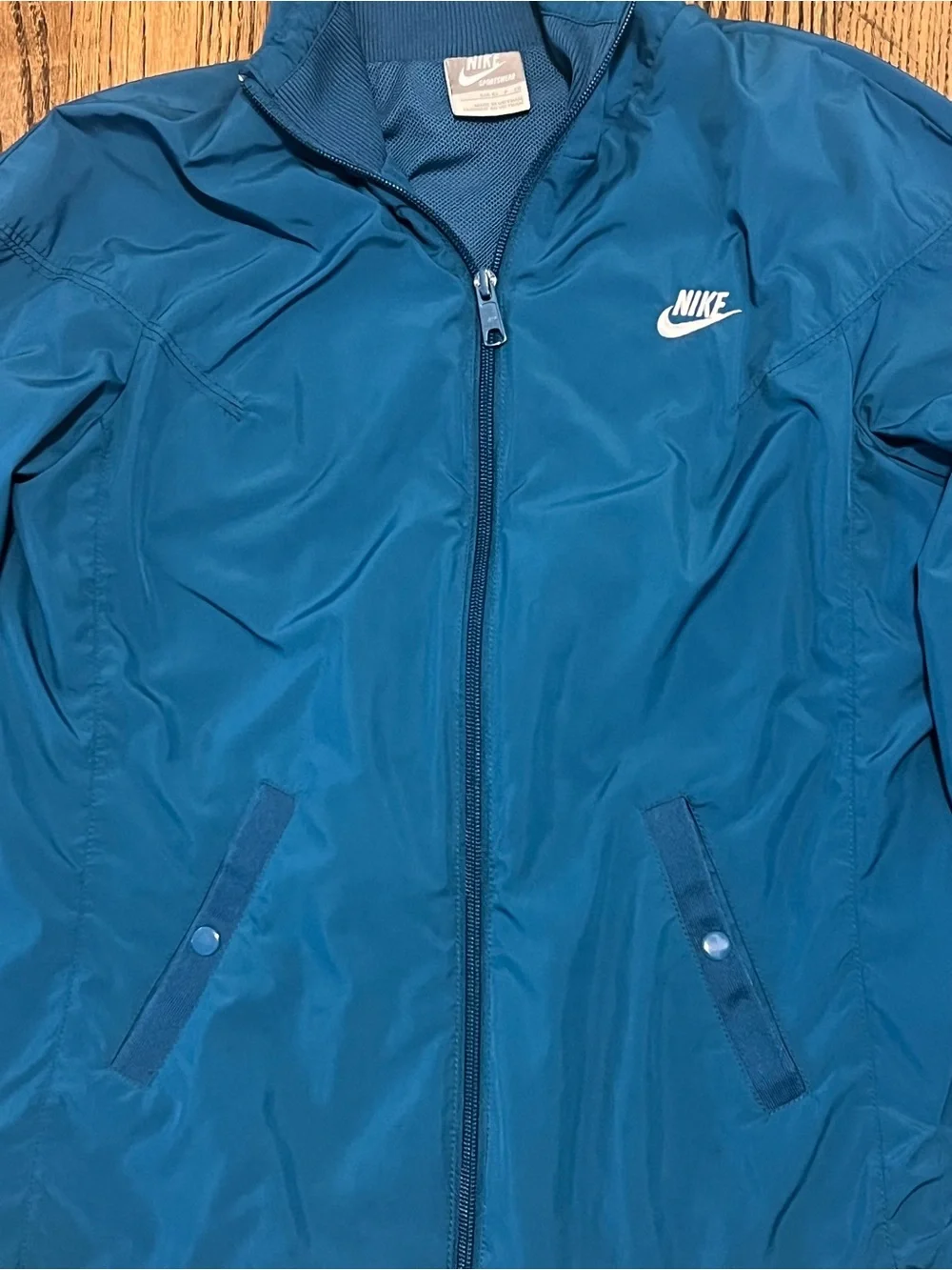 Nike Women's Teal Blue Zip-Up Bomber Jacket